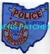 OHIO,BLUFFTON POLICE 2 STATE SHAPED_wm